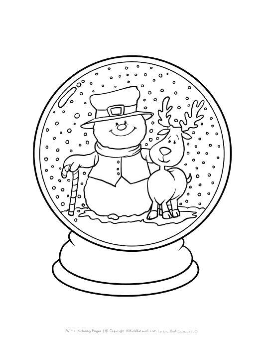 Coloring Ball with snow. Category coloring winter. Tags:  Winter, snowman, snow.