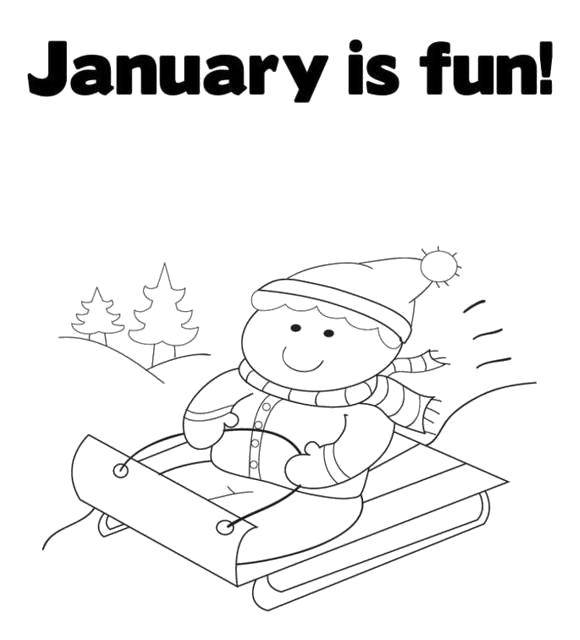 Coloring Jan is fun!. Category coloring winter. Tags:  Winter, forest, fun, snow.