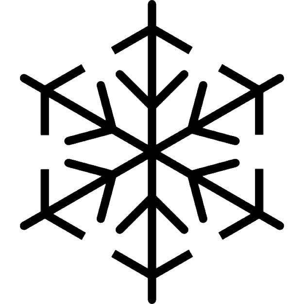 Название: Раскраска Геометрическая снежинка. Категория: Контур снежинки. Теги: снежинка, контуры.