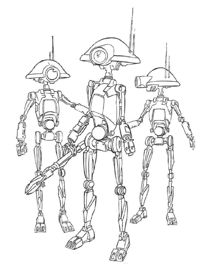 Coloring Robots from the future. Category military coloring pages. Tags:  Robot.