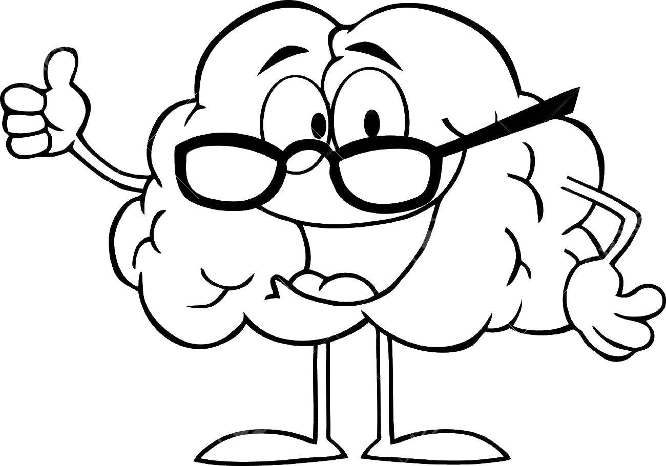 Coloring Cloud with glasses. Category The contours of the cartoons. Tags:  cloud cartoon.