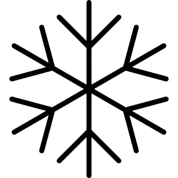 Coloring Simple snowflake. Category The contour snowflakes. Tags:  snowflake, merry Christmas icons.