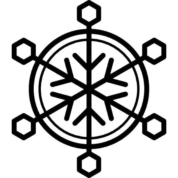 Coloring Snowflake. Category The contour snowflakes. Tags:  snowflake, circle, contours.