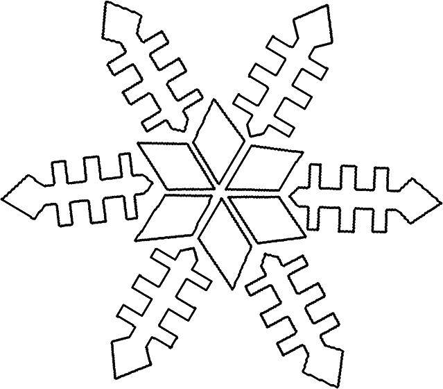 Название: Раскраска Снежинка. Категория: раскраски зима. Теги: зима, снежинки, контуры.