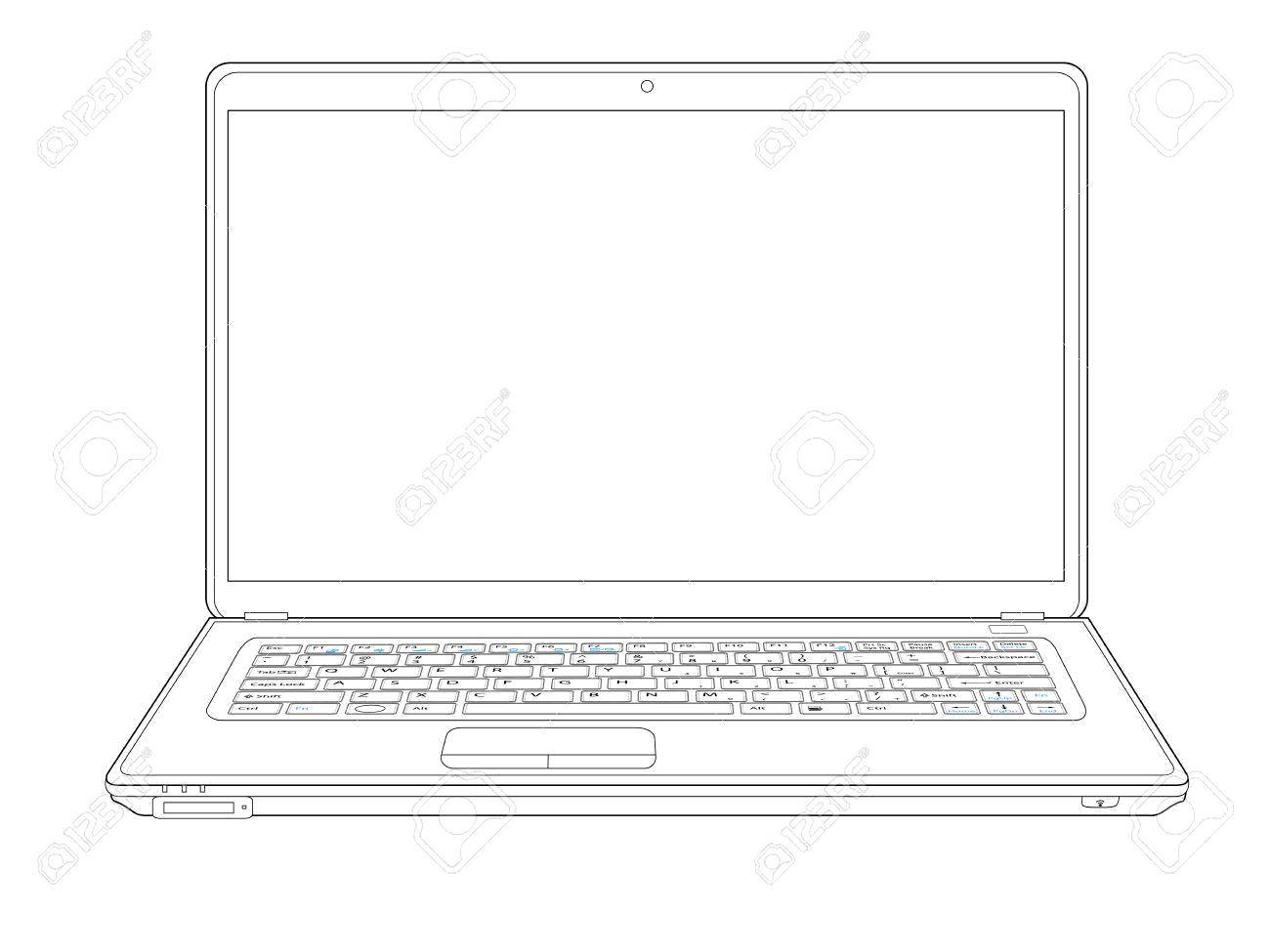 Название: Раскраска Ноутбук. Категория: Техника. Теги: техника, ноутбук.