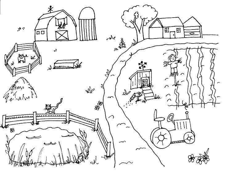 Coloring Farm tractor. Category farm. Tags:  farm, tractor.