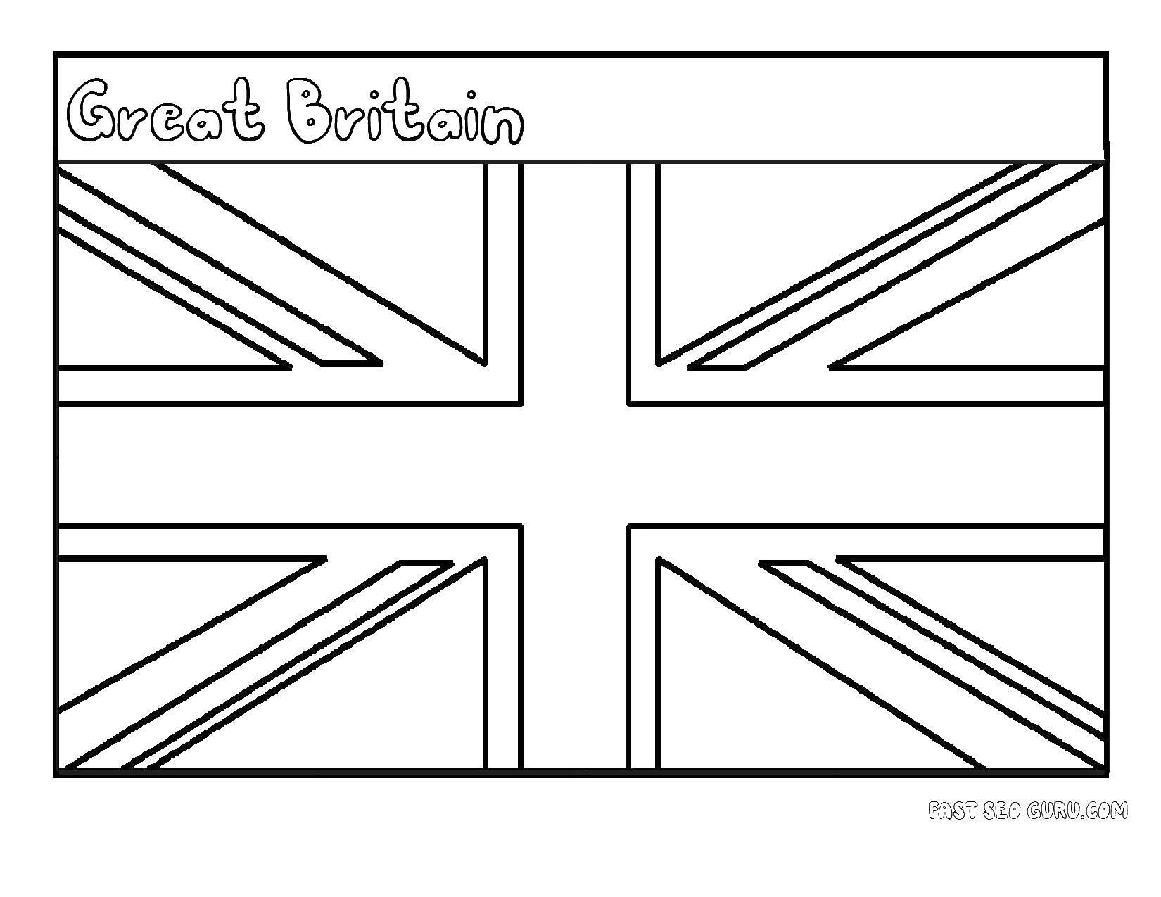Название: Раскраска Флаг великобритании. Категория: Флаги. Теги: флаги, Британия, Великобритания.