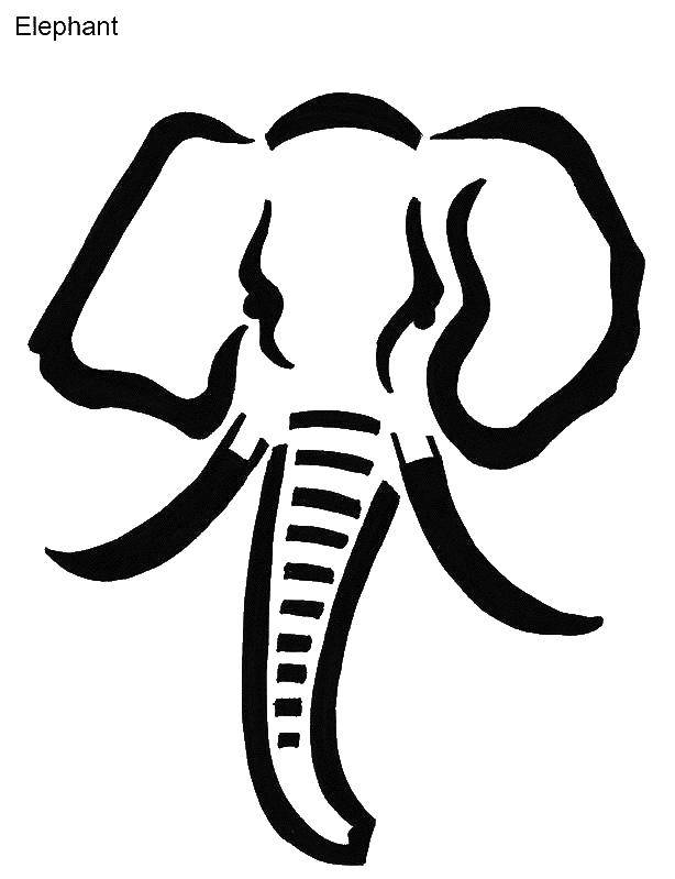 Название: Раскраска Контур слона. Категория: Контур животных. Теги: Слон.
