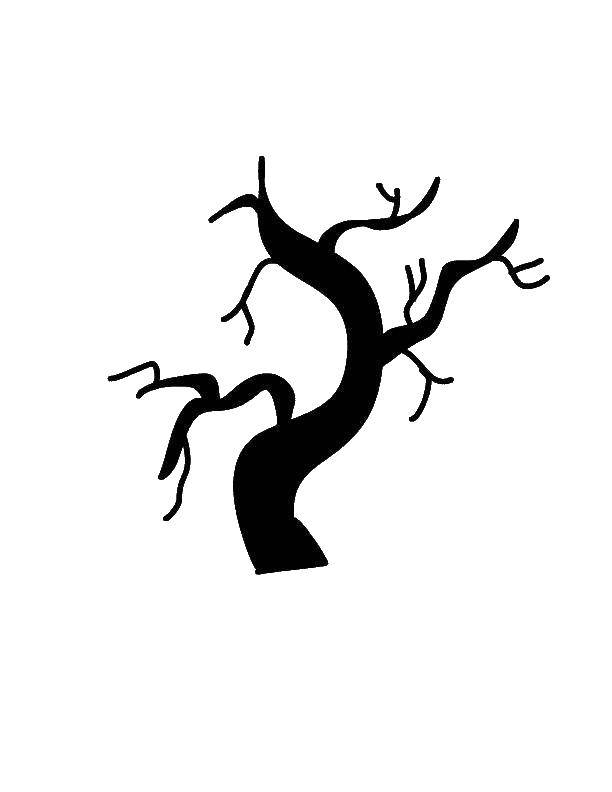 Название: Раскраска Мертвое дерево. Категория: Контур дерева. Теги: дерево, контур.