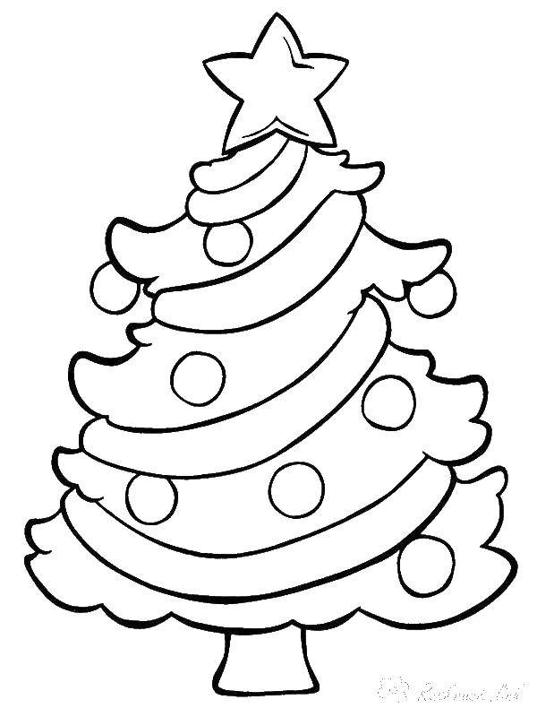 Название: Раскраска Новогодняя елка. Категория: Рождество. Теги: елка, игрушки, снег.