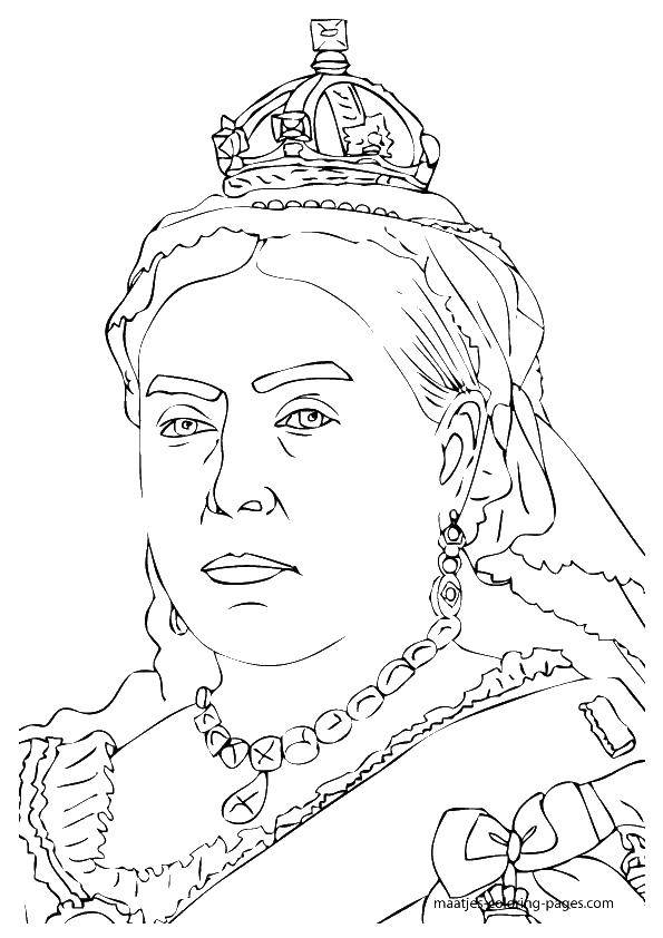 Название: Раскраска Портрет королевы. Категория: раскраски англия. Теги: королева, корона.
