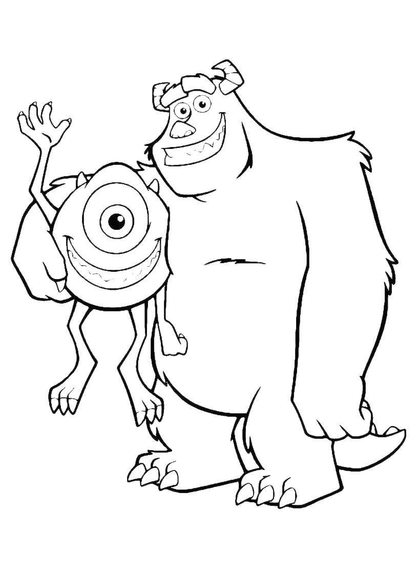Coloring Monsters Inc.. Category coloring monsters Inc. Tags:  monsters, Inc.; cartoons.