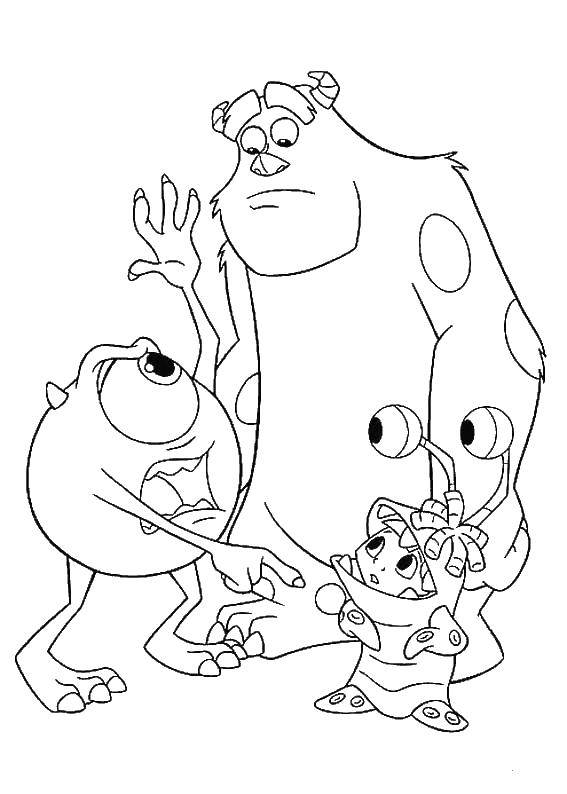 Coloring Monsters and child. Category coloring monsters Inc. Tags:  monsters, child, costume.