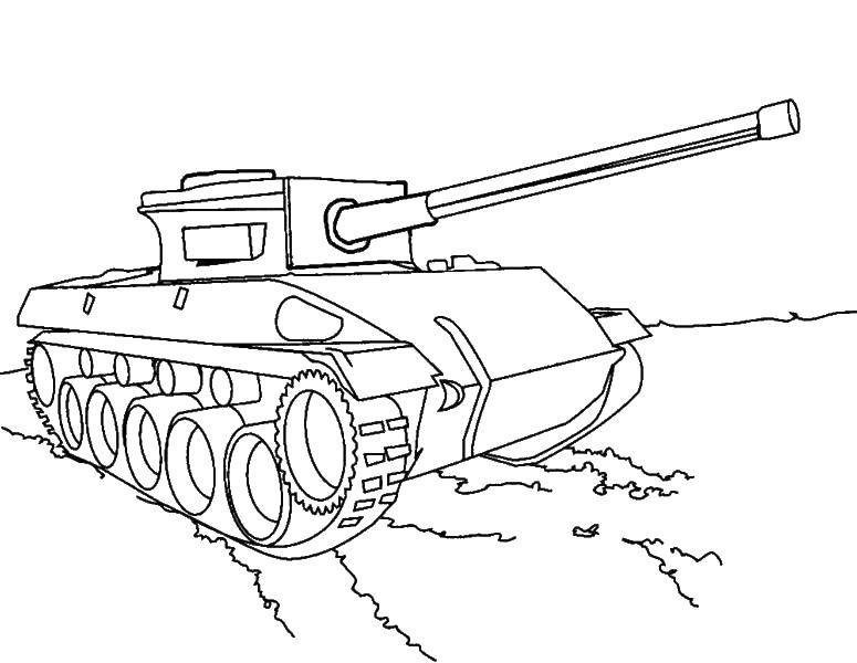 Coloring Tank. Category military coloring pages. Tags:  Tank, transportation, machinery, military.