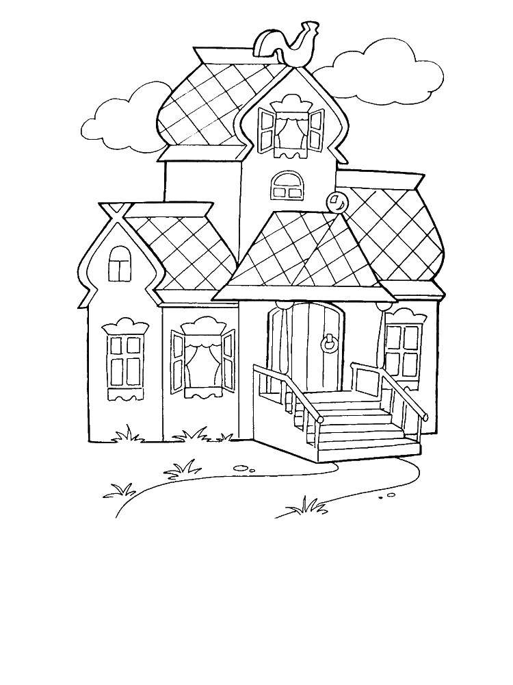 Coloring Teremok. Category the chamber . Tags:  attics, Windows, doors.