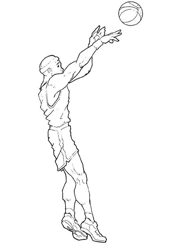 Coloring Basketball player and ball. Category basketball. Tags:  basketball, ball, boy.