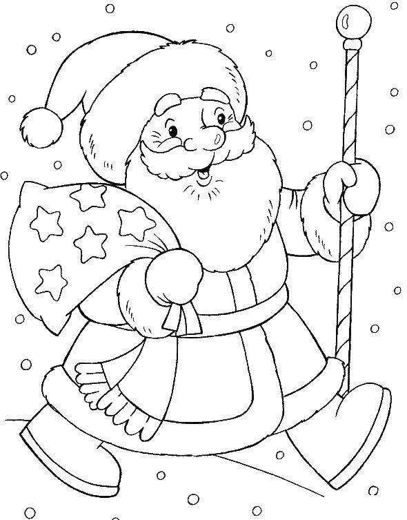Название: Раскраска Дед мороз. Категория: дед мороз. Теги: дед мороз, зима, новый год, подарки.