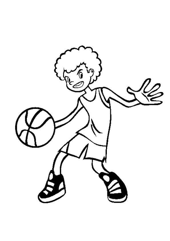 Название: Раскраска Мальчик с мячом. Категория: баскетбол. Теги: мальчик, мяч, баскетбол.