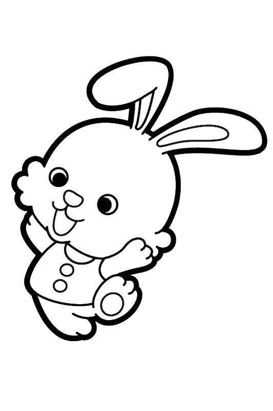 Название: Раскраска Прыгающий зайчик. Категория: кролик. Теги: заяц, уши, хвост.