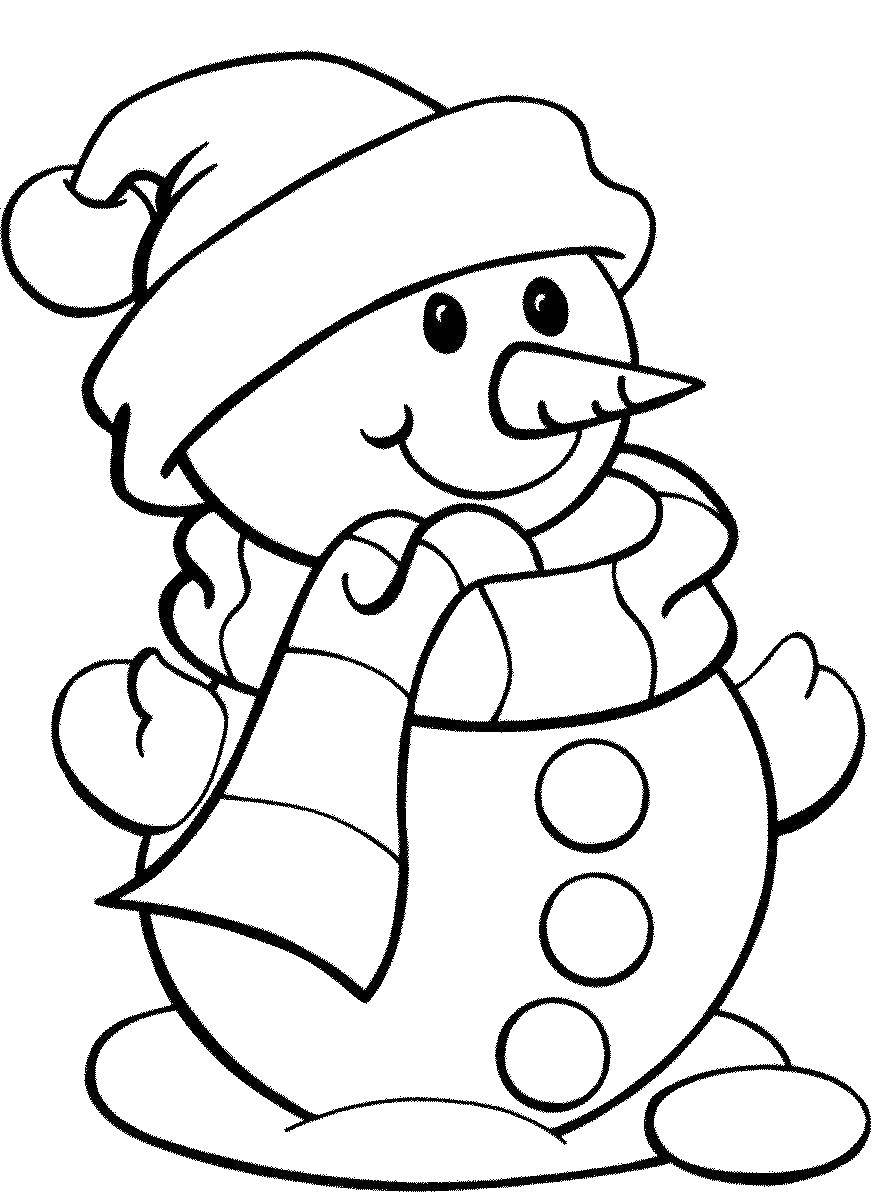 Coloring Snegovichok. Category snowman. Tags:  snowman, winter, snow.