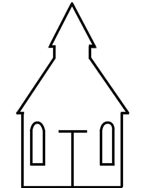 Coloring The outline of the house Church. Category The contours of houses. Tags:  circuit, house.