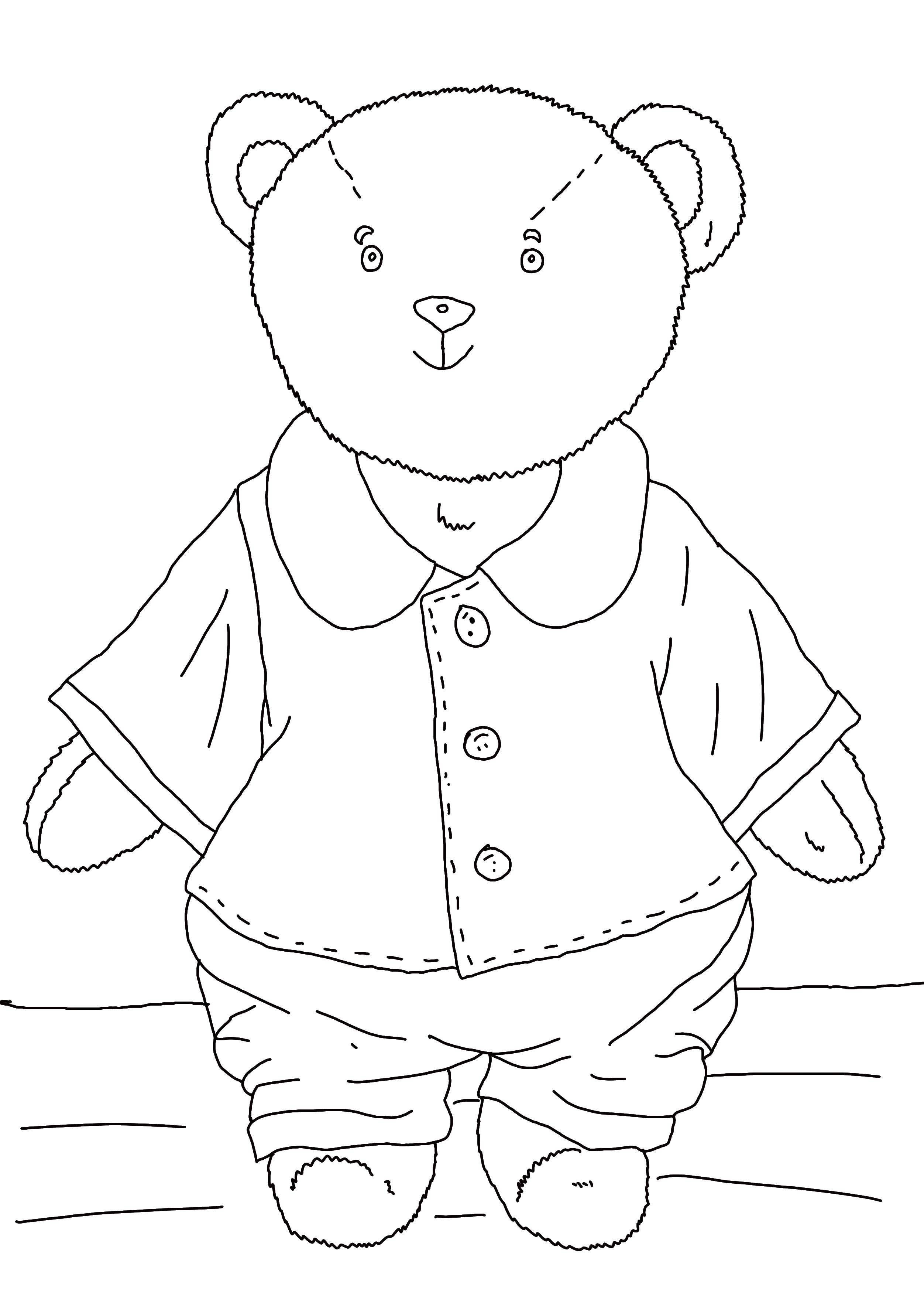 Coloring Bear in pajamas toy. Category toy. Tags:  toys, bear.