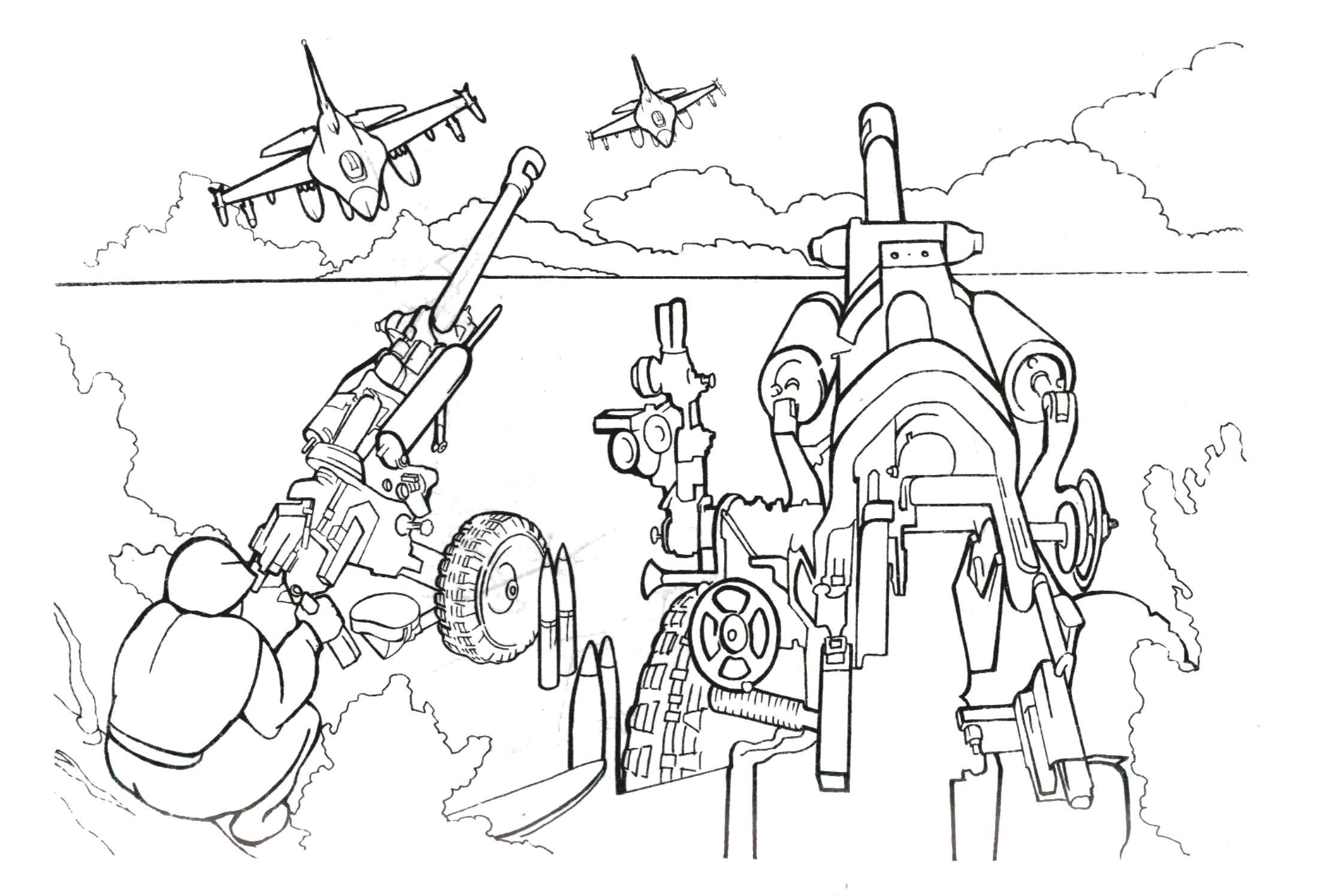 Coloring Soldiers shelled military aircraft. Category military coloring pages. Tags:  Military, special forces, soldiers, weapons, airplanes.