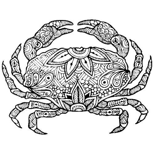 Coloring Crab patterns. Category crab. Tags:  crab, patterns, claws.