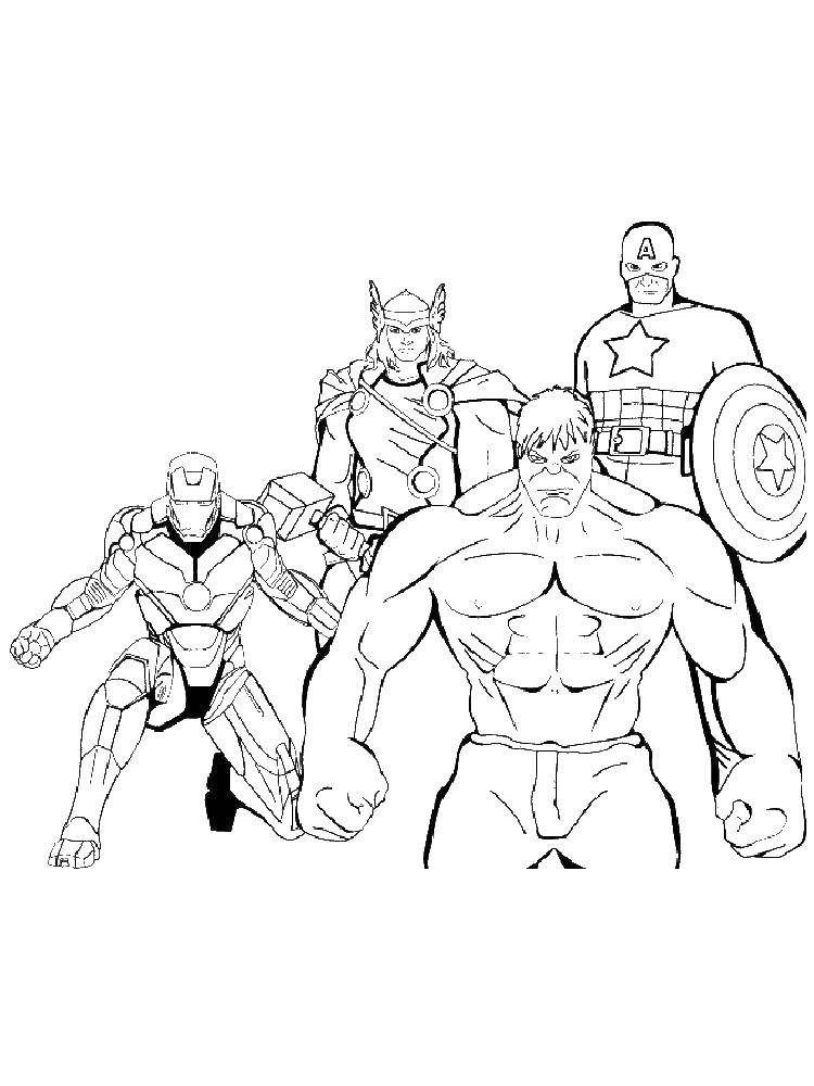 Опис: розмальовки  Халк з месниками. Категорія: месники. Теги:  месники, супергерої.