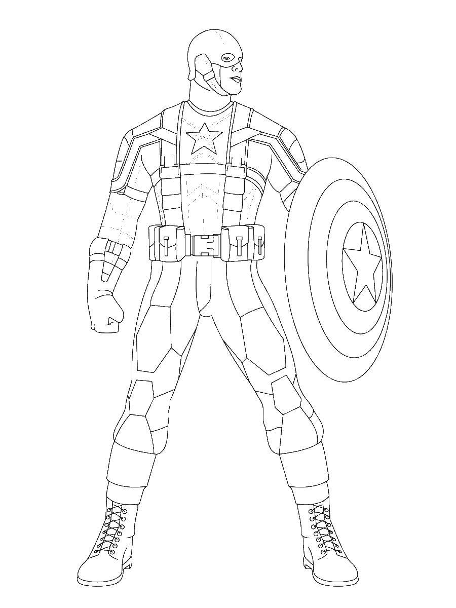 Coloring Captain America superhero Avengers. Category captain America. Tags:  captain America, superhero, the Avengers.