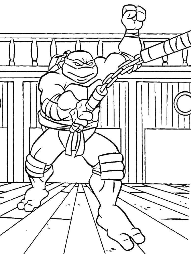 Coloring Michelangelo cheerful, carefree and good-natured. Category teenage mutant ninja turtles. Tags:  teenage mutant ninja turtles, Michelangelo.