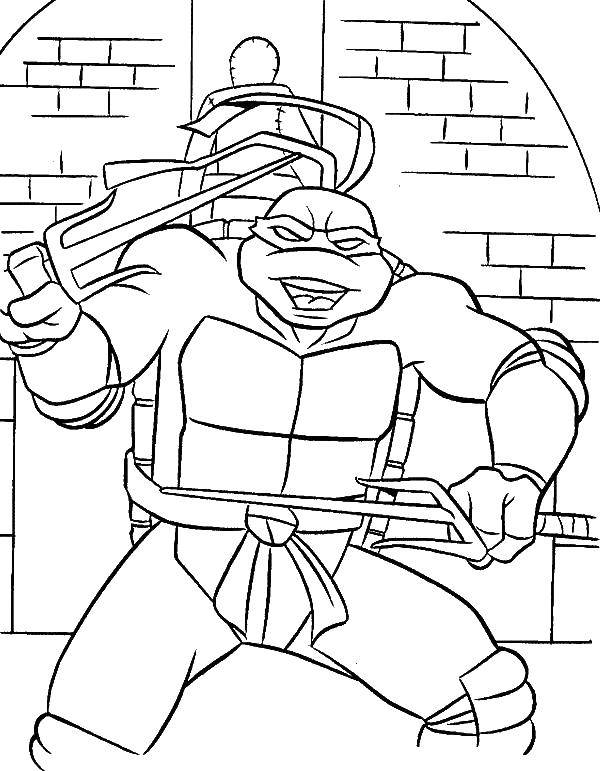Coloring Raphael the turtle. Category teenage mutant ninja turtles. Tags:  teenage mutant ninja turtles, Raphael.
