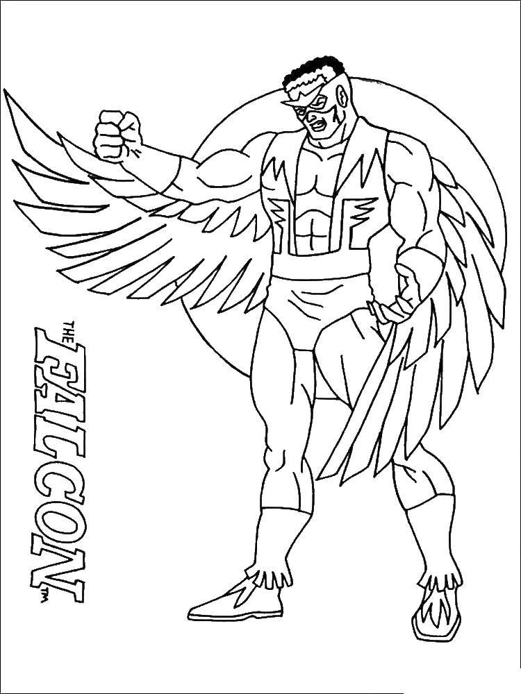 Coloring Falcon from the League of Avengers. Category Avengers. Tags:  Avengers, superheroes, Falcon.