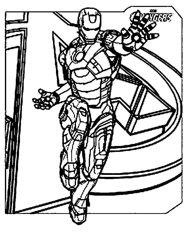 Coloring Iron man stretched out his hand. Category iron man. Tags:  iron man, .