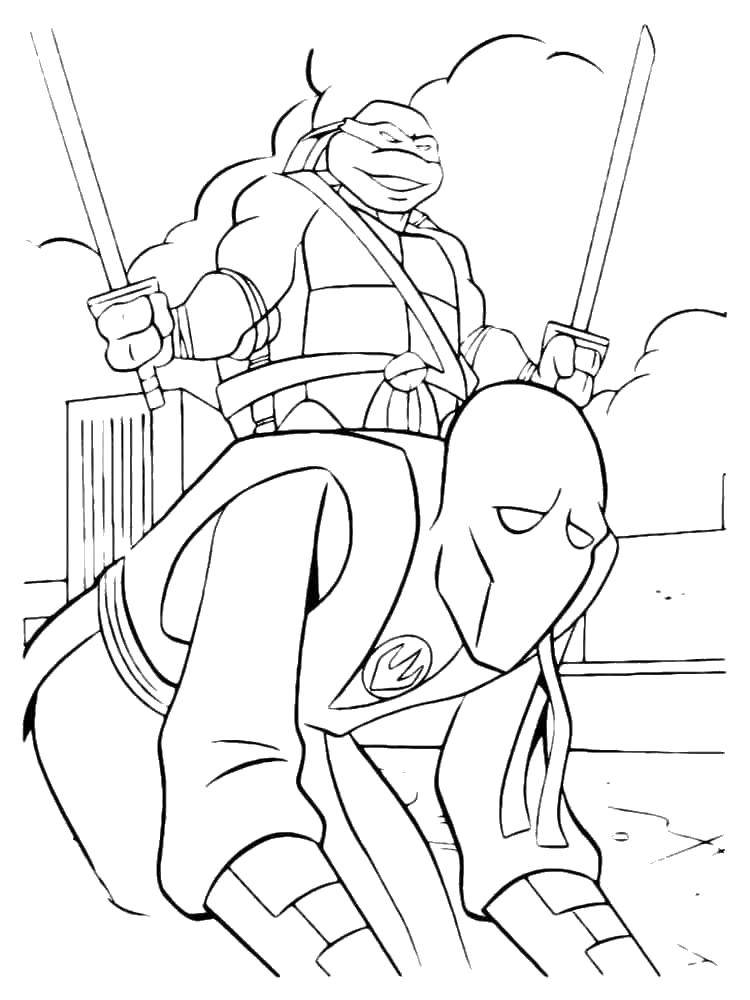 Coloring Leonardo defeated the shredder ninja. Category teenage mutant ninja turtles. Tags:  Leonardo.