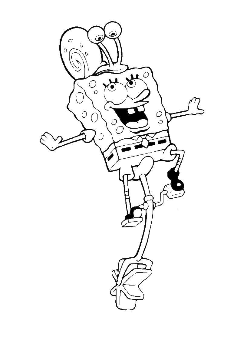 Coloring Spongebob is riding with Gerry. Category spongebob. Tags:  the spongebob, Patrick.