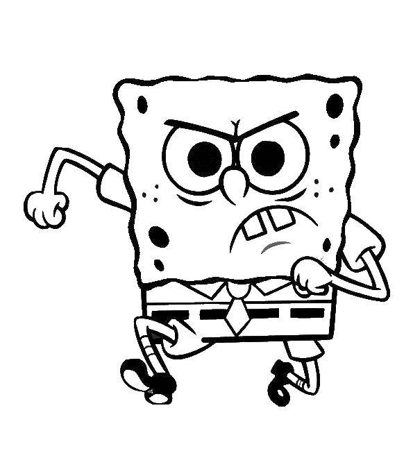Coloring Spongebob Squarepants running. Category spongebob. Tags:  the spongebob, Patrick.