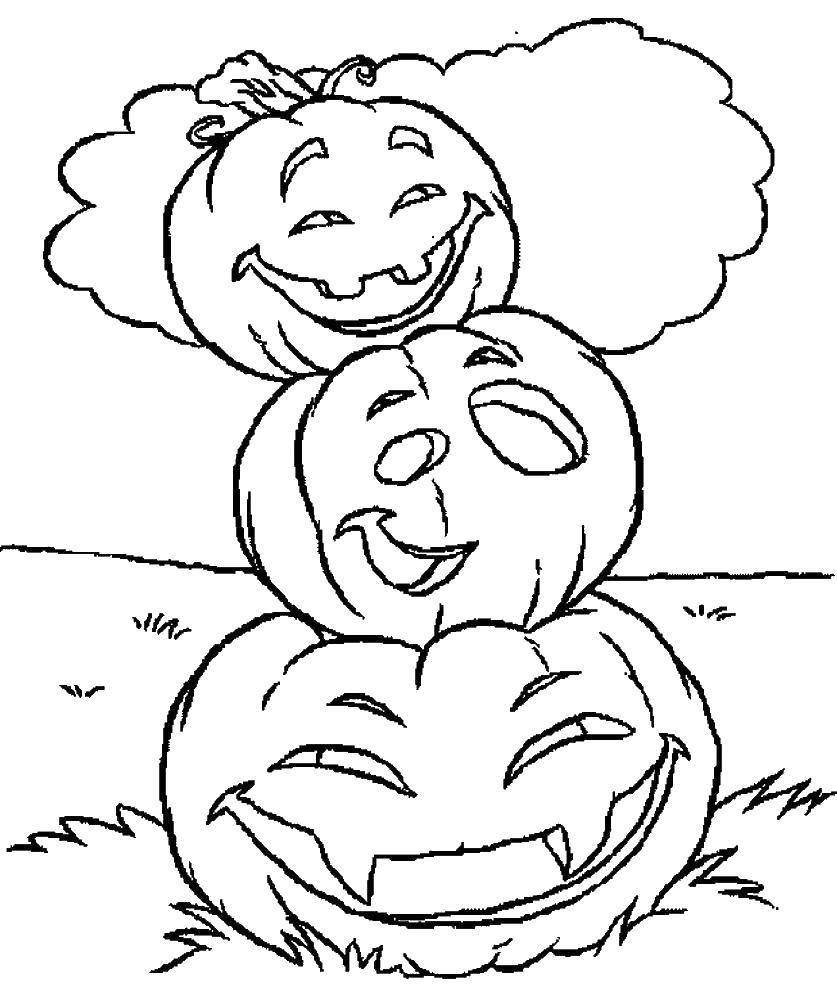 Coloring Jolly pumpkin. Category pumpkin Halloween. Tags:  pumpkin, Halloween.