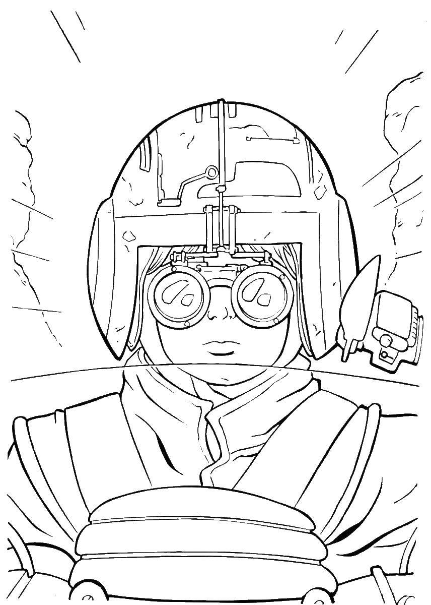 Coloring Character wearing a helmet rushing forward. Category movie. Tags:  , .