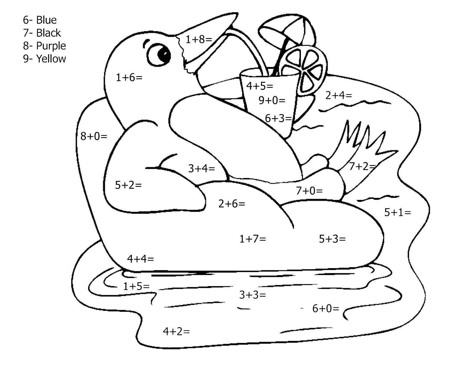 Coloring Platypus drinking juice. Category mathematical coloring pages. Tags:  platypus, animals.