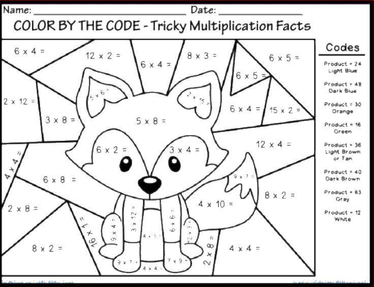 Coloring The mathematical coloring book Fox. Category mathematical coloring pages. Tags:  the mathematical coloring book, Fox.