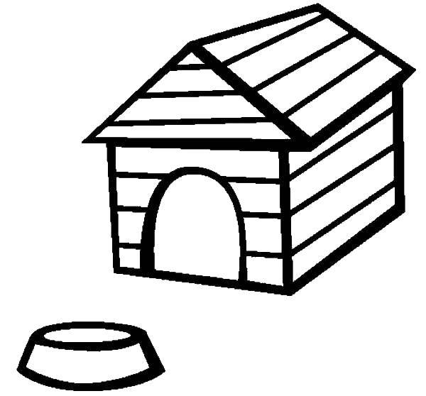 Coloring Box and bowl. Category The dog and the box. Tags:  dogs, kennels.