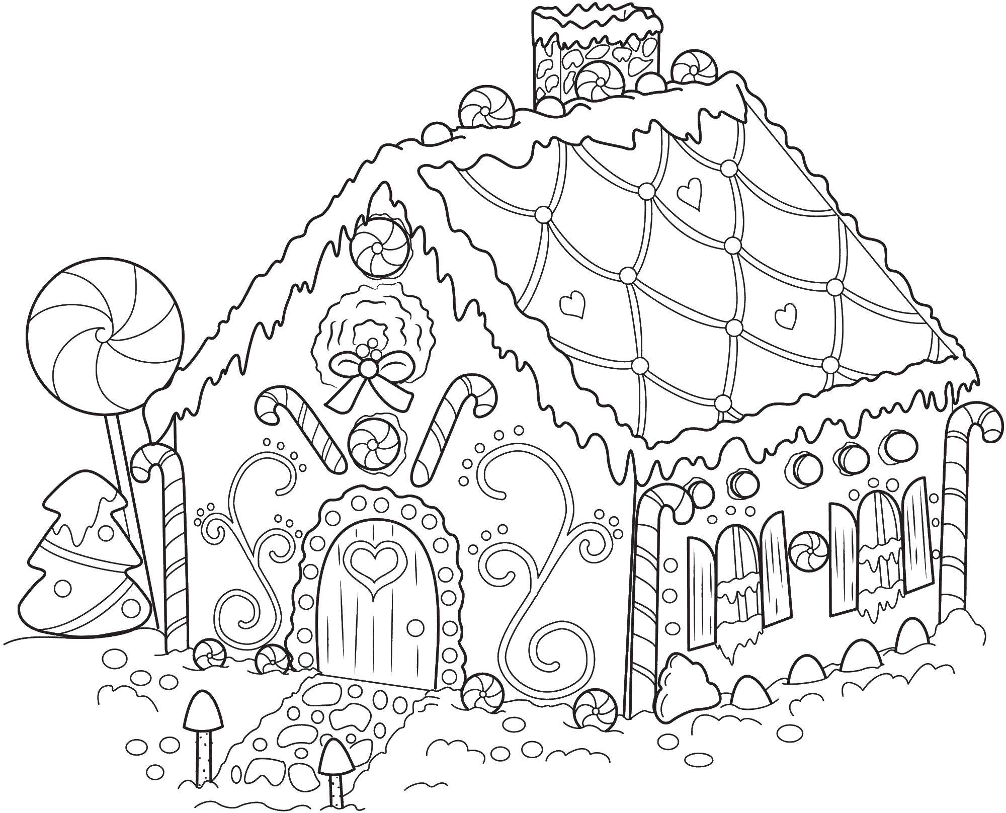 Название: Раскраска Дом санты клауса. Категория: Раскраски дом. Теги: дом, Санта Клаус.