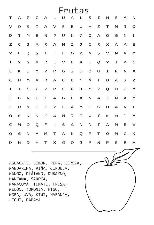 Coloring Crossword puzzle fruit. Category fruit in English. Tags:  crossword, fruit.