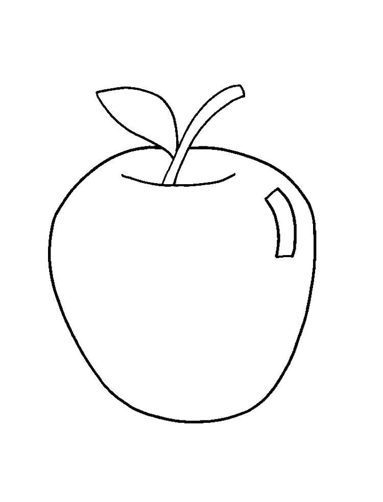 Coloring One Apple. Category fruit in English. Tags:  Apple, fruit.