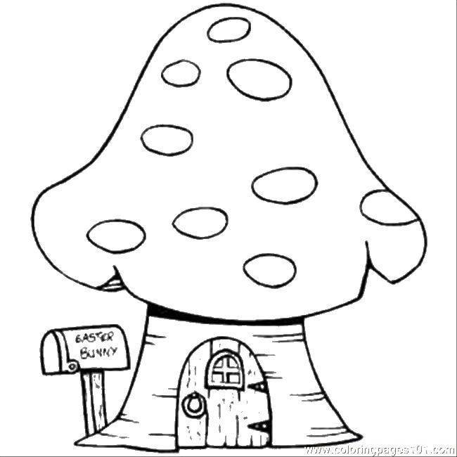 Название: Раскраска Домик гриб. Категория: Раскраски дом. Теги: дом, гриб.