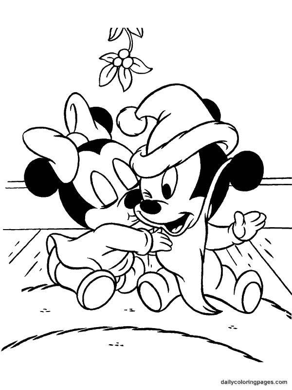 Coloring Little Mickey mouse and Mrs. mouse. Category Disney coloring pages. Tags:  Mickey Mouse, Mrs. Mouse.