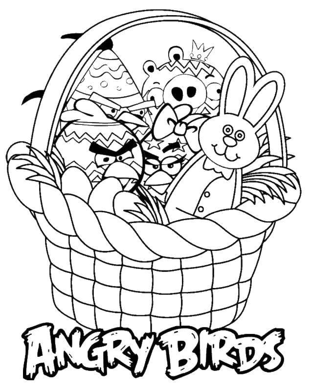 Coloring Angry birds in a basket. Category angry birds. Tags:  games, angry birds.