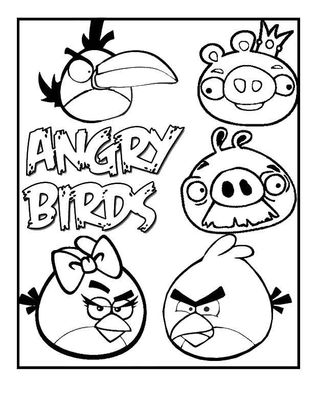 Название: Раскраска Angry birds. Категория: angry birds. Теги: angry birds, игра.