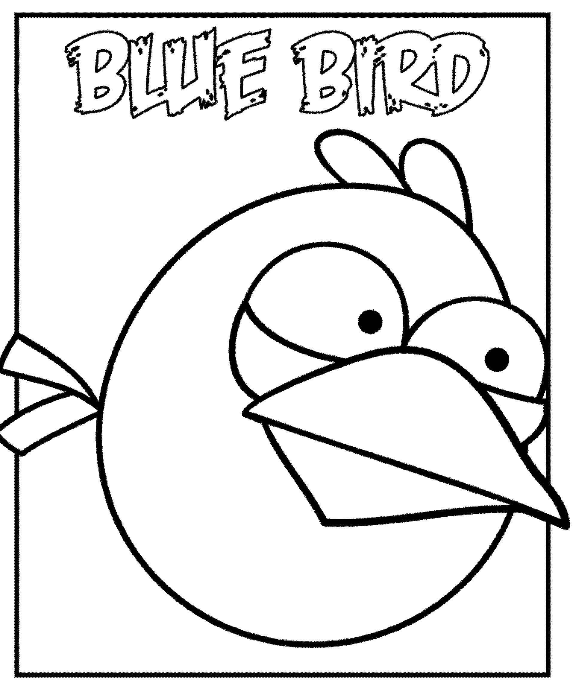 Название: Раскраска Синяя птица. Категория: angry birds. Теги: птица, клюв.